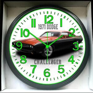 1970 Dodge Charger RT Glow In The Dark Wall Clock New!